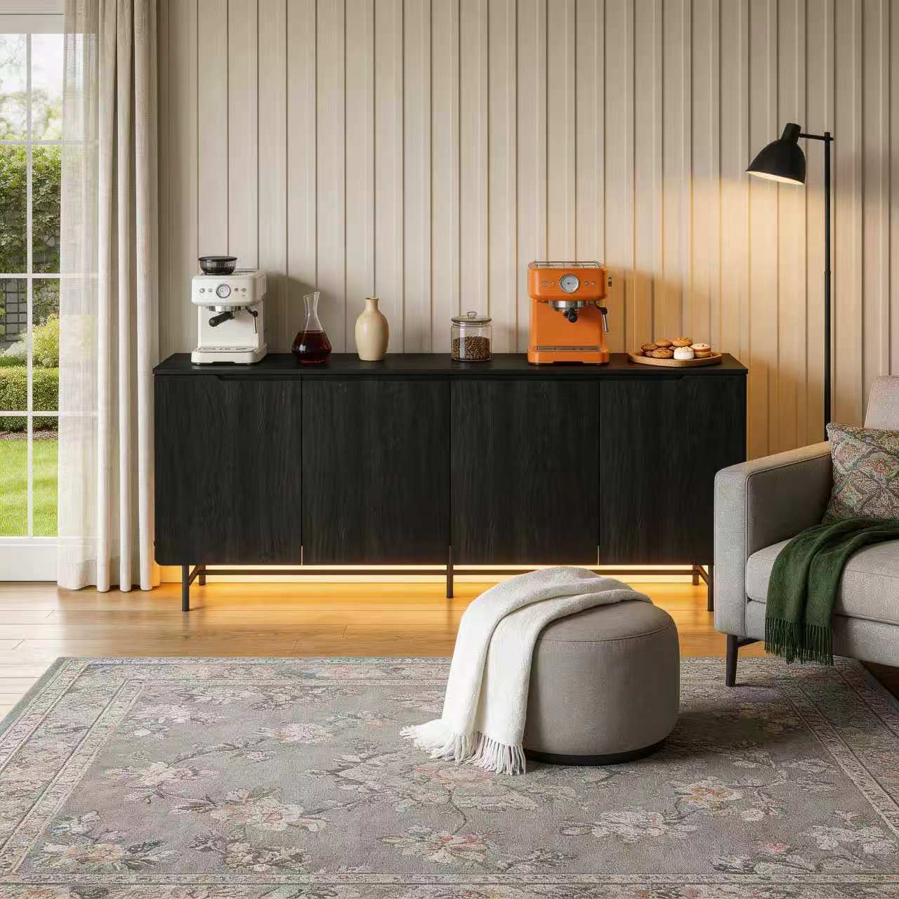68in Large Fluted Sideboard Ca - огляд і ціна Credenza Office Storage