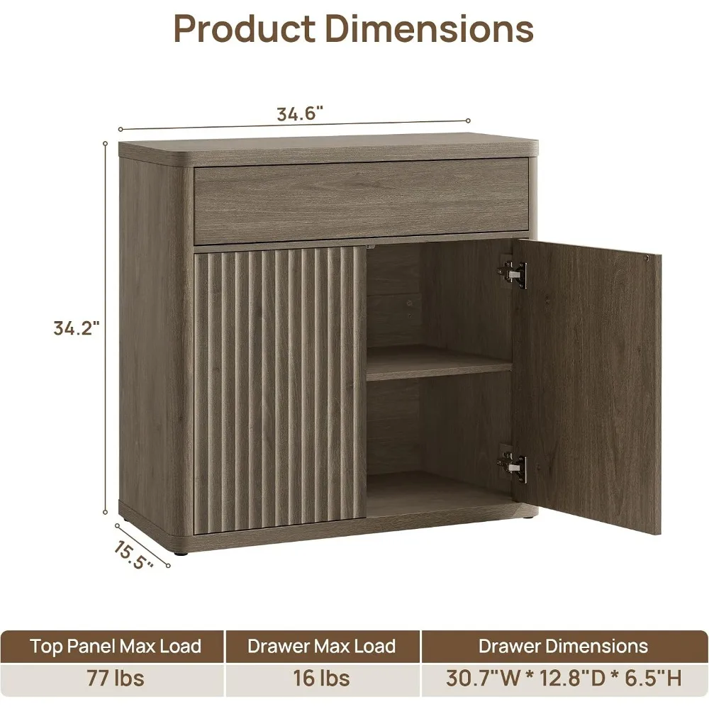 SICOTAS Buffet Cabinet with St - огляд і ціна Credenza Office Storage