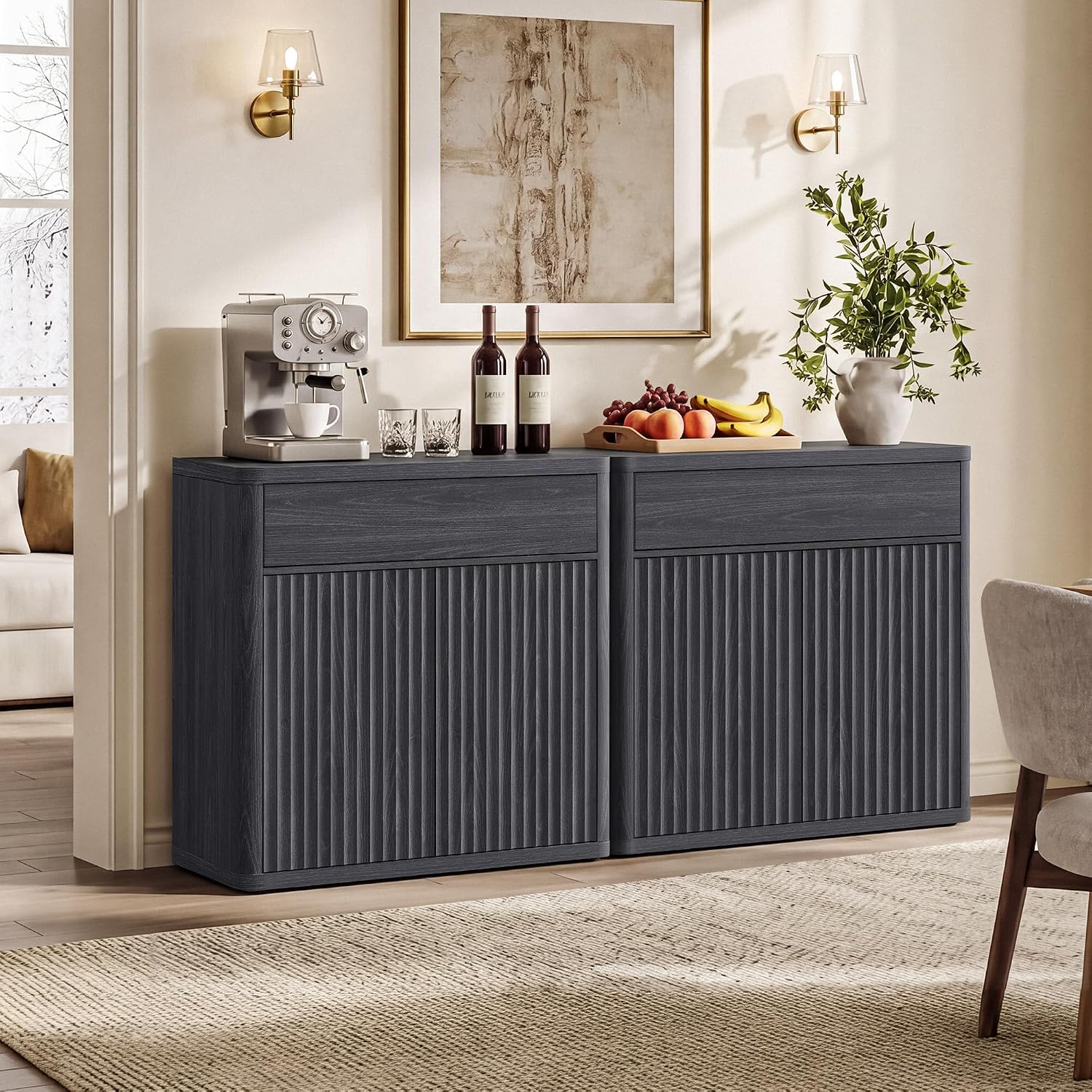 34.6‑Inch Modern Fluted Sidebo - огляд і ціна Credenza Office Storage