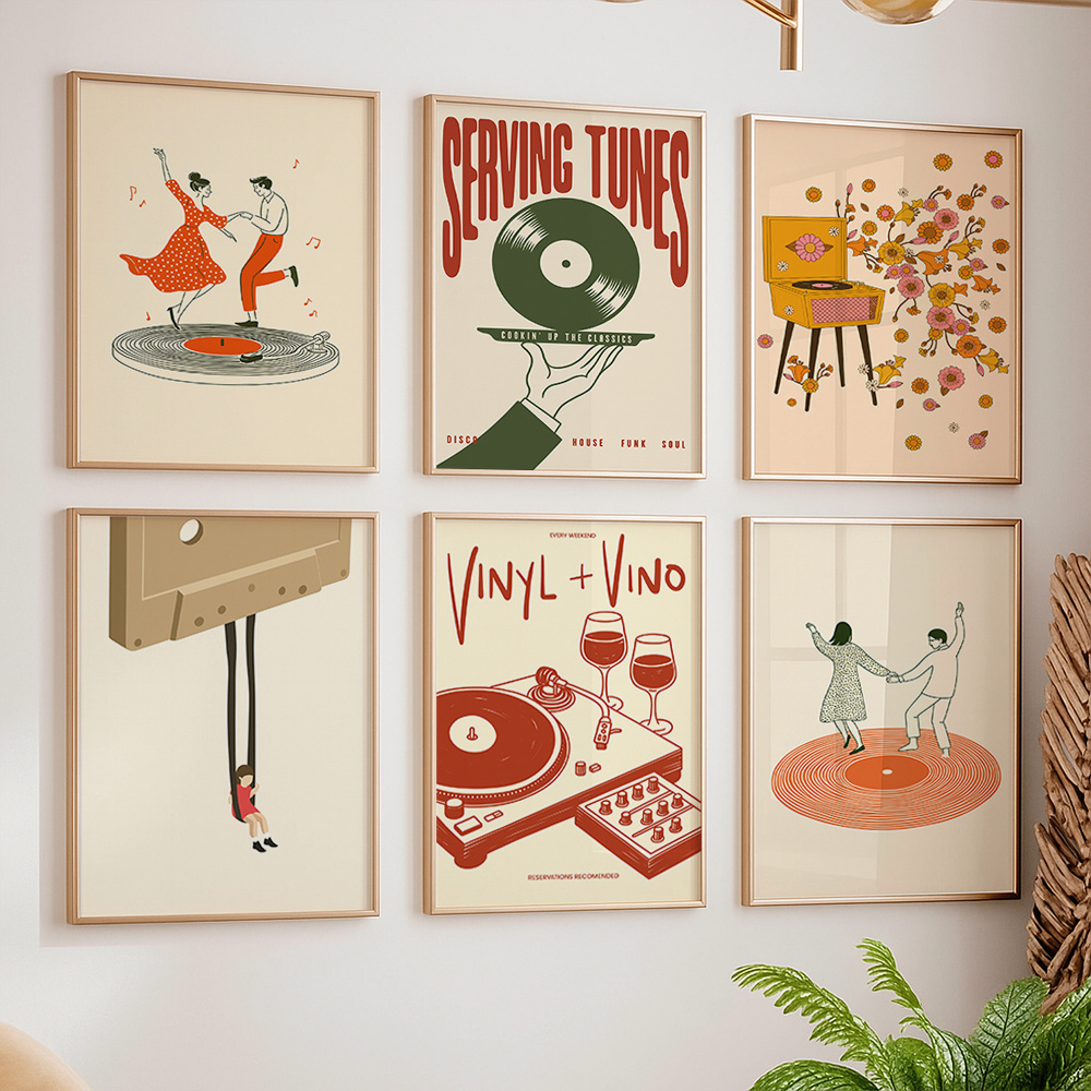 1pc Vintage Music Canvas Poste - огляд і ціна Office Furniture Home
