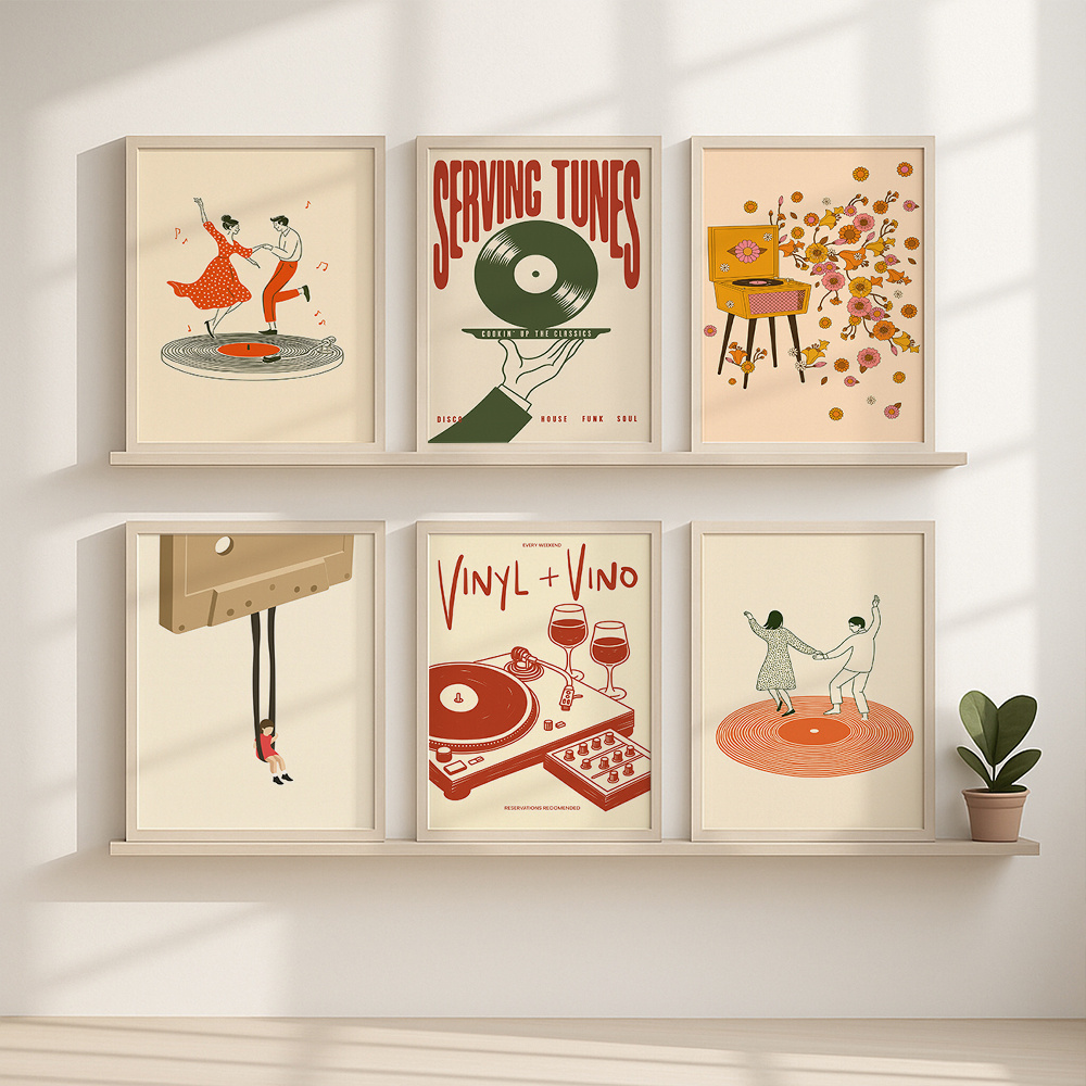 1pc Vintage Music Canvas Poste - огляд і ціна Office Furniture Home