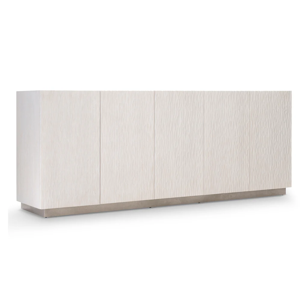 ^Modern White Wavy Textured TV - огляд і ціна Credenza Office Storage