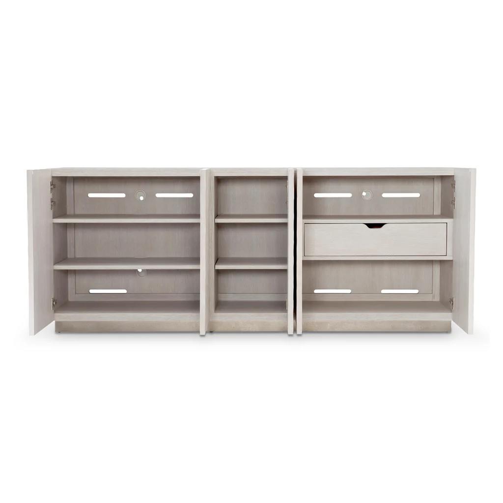 ^Modern White Wavy Textured TV - огляд і ціна Credenza Office Storage